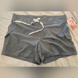 Kanu Surf Athletic Gray and White Shorts‎ Relaxed Fit